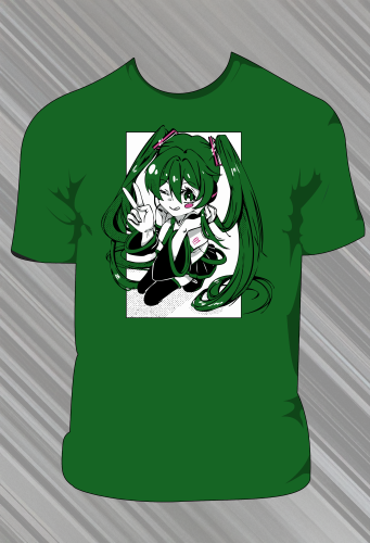 Koszulka Hatsune Miku - Zielona - t-shirt z nadrukiem