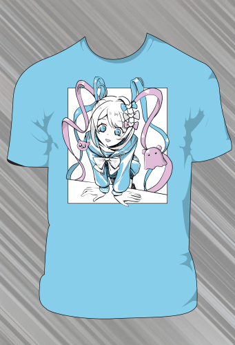 Koszulka Needy Streamer Overload - Błękitna - t-shirt z nadrukiem