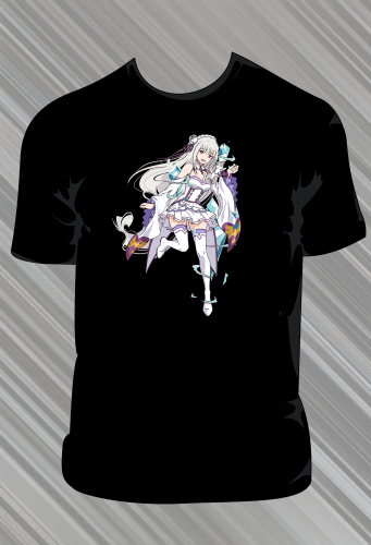 Koszulka Re: Zero (Emilia) - Czarna - t-shirt z nadrukiem