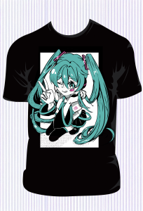 Koszulka Jumbo Hatsune Miku - Czarna